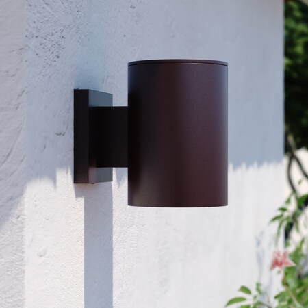 Vaxcel Chiasso Aluminum 1 Light Bronze Contemporary Outdoor Tube Wall Light T0655